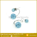 Acier inoxydable Crystal argile pavée Stud Earrings